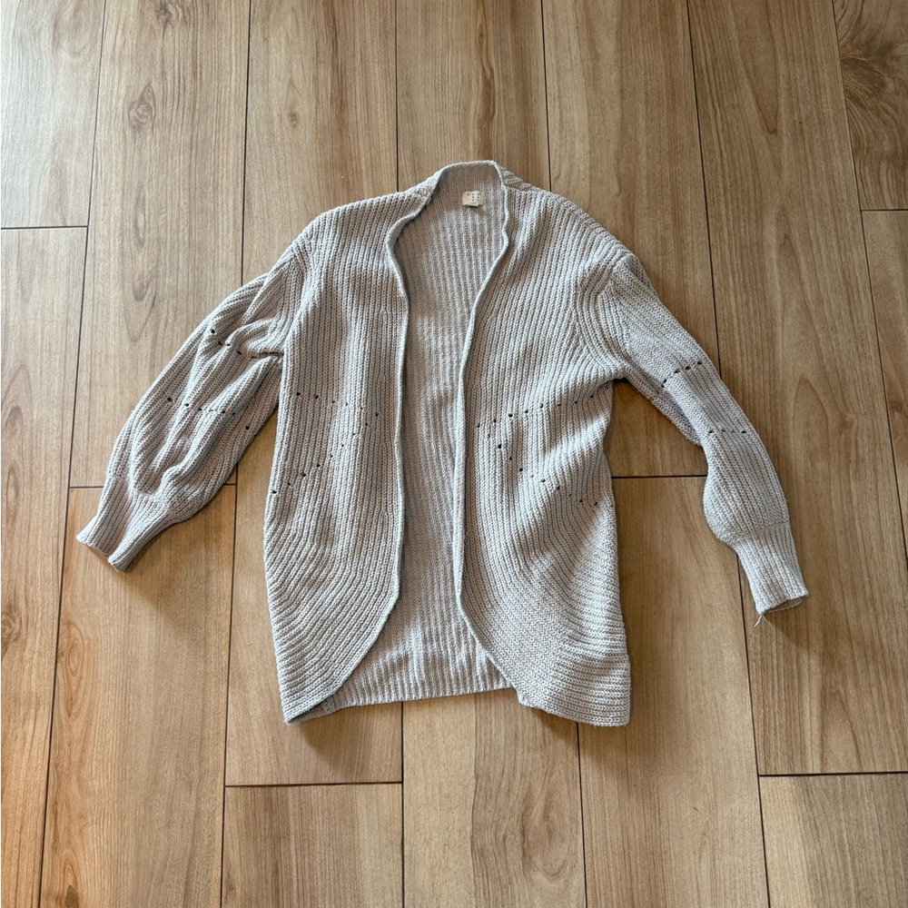 A Good Day Gray Slouchy Cardigan Light Academia Fall Cozy